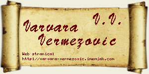 Varvara Vermezović vizit kartica